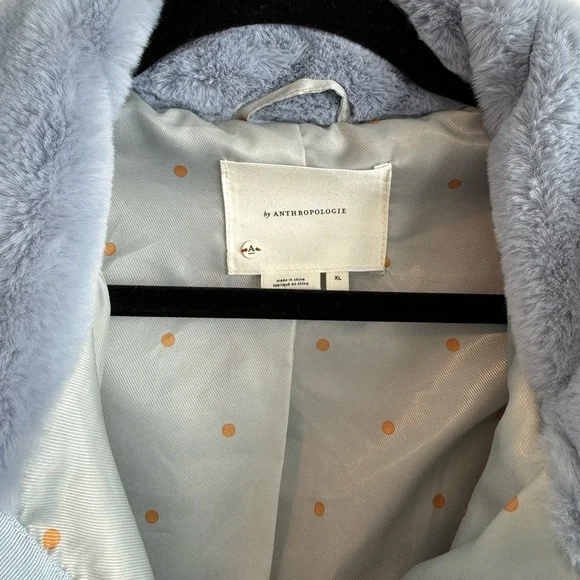 Anthropologie Soft Blue Fur Jacket - Picture 2 of 6